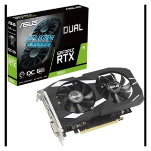 ASUS GeForce RTX 3050 DUAL OC graphics card, 6GB GDDR6, PCI-E 4.0 DUAL-RTX3050-O6G