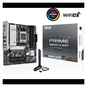 ASUS PRIME B840M-A WIFI, DDR5, SATA3, USB3.2Gen2, DP, 2.5GbE, WiFi 6E, AM5 mATX