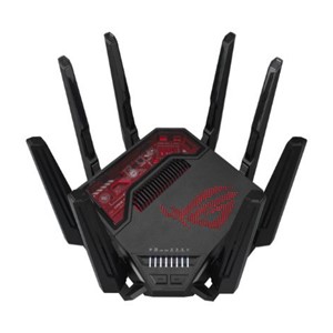ASUS ROG Rapture GT-BE19000 wireless router Multi-Gigabit Ethernet Tri-band (2.4 GHz /5 GHz /6 GHz) Black, Red