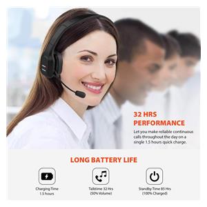 Audiocore 74452 Bluetooth Headset Headphone Noise Reuction Microphone Call CenterGoogle Siri Office Wireless 11