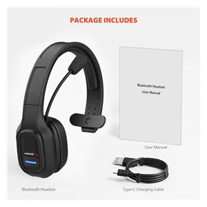 Audiocore 74452 Bluetooth Headset Headphone Noise Reuction Microphone Call CenterGoogle Siri Office Wireless 10