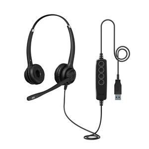 Axtel Elite UC stereo USB-A/USB-C Headset Wired Head-band Office/Call center USB Type-A Black, Silver