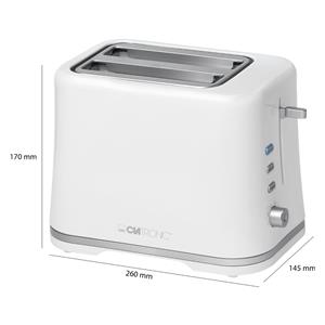 Clatronic TA 3554 weiß-silber 2 Scheiben-Toaster 2