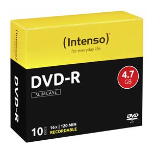 1x10 Intenso DVD-R 4,7GB 16x Speed, Slimcase