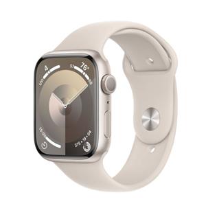 Apple Watch Series 9, 45 mm Starlight Aluminium Case, Starlight Sport Band S/M