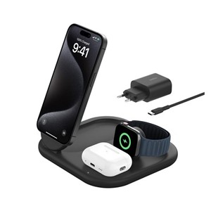 Belkin BoostCharge Headphones, Smartphone, Smartwatch Black USB Wireless charging Fast charging Indoor