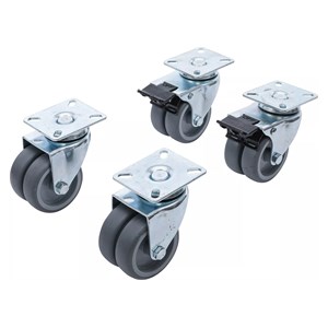 BGS Set dvostrukih upravljivih kotača | za ležaljke za plažu /namještaj od paleta | Ø 75 mm | 4-dijelni