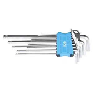 BGS Set kutnih steznih ključeva | ekstra dugi | inčni | unutarnji šesterokut /unutarnji šesterokut s kuglastom glavom 0.05 - 3 /8 | 13-dijelni