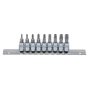 BGS Set umetaka bitova | 6,3 mm (1 /4) | T-profil (za Torx) s provrtom T10 - T50 | 9-dijelni