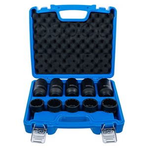BGS Set umetaka za teretne utične ključeve | dvanaesterokutni | unutarnji četverokutni pogon 12,5 mm (1 /2) | 32 - 36 mm | 10-dijelni