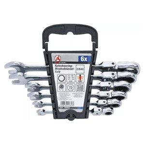 BGS Set ustavljačkih okasto-viličastih ključeva | fleksibilna glava | 8 - 19 mm | 6-dijelni