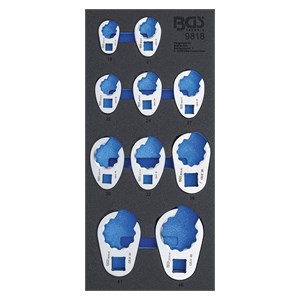 BGS Uložak za radionička kolica 1 /3: set prosječenih ključeva | 10 mm (3 /8) /12,5 mm (1 /2) /20 mm (3 /4) | 10-dijelni
