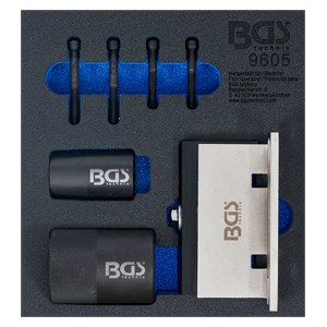 BGS Uložak za radionička kolica 1 /6: set potpornog alata za bregastu osovinu i alata za brtveni prsten bregaste osovine | za Ford, Volvo 2.5 Turbo