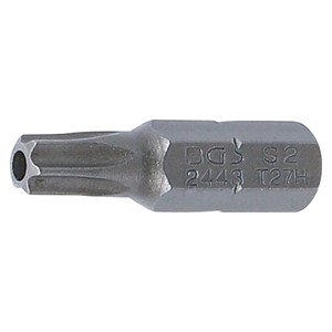 BGS Bit | dužina 25 mm | vanjski šesterokutni pogon 6,3 mm (1 /4) | T-profil (za Torx) s provrtom T27