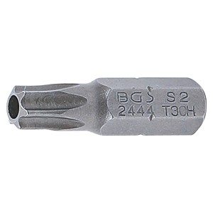 BGS Bit | dužina 25 mm | vanjski šesterokutni pogon 6,3 mm (1 /4) | T-profil (za Torx) s provrtom T30