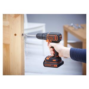 Black & Decker BDCD18-QW drill 650 RPM Black, Orange 2