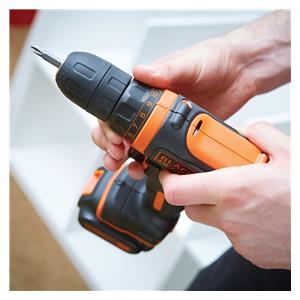 Black & Decker BDCDD12KB-QW drill Keyless Black, Orange 3