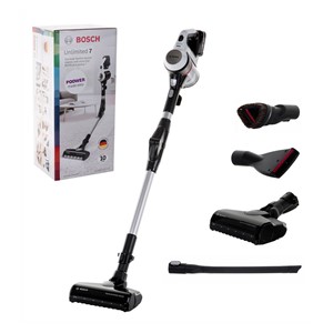 Bosch BBS711W stick vacuum /electric broom Bagless 0.3 L Black, Stainless steel, White