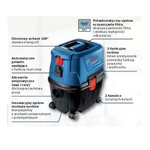 Bosch GAS 15 PS Professional 15 L Cylinder vacuum Dry 1100 W Dust bag