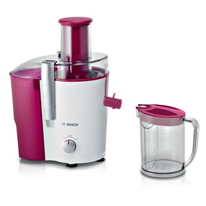 Bosch MES25C0 juice maker Centrifugal juicer 700 W Cherry (fruit), Transparent, White