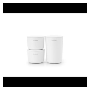 Brabantia set of 3 bathroom pots, white