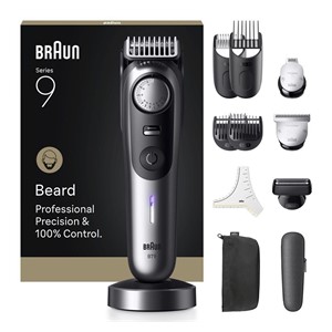 Braun BeardTrimmer 9 BT9560 beard trimmer Battery 52 2 cm Wet & Dry Black, Silver