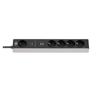 Brennenstuhl 1159780615 power extension 1.5 m 5 AC outlet(s) Indoor Black, Grey