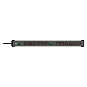Brennenstuhl 1391030200 power extension 3 m 12 AC outlet(s) Indoor Black, Silver