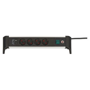Brennenstuhl 1391040420 power extension 1.8 m 4 AC outlet(s) Indoor Black, Silver