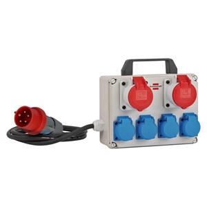 Brennenstuhl BKV 2 /4 T IP44 power distribution unit (PDU) 6 AC outlet(s) Black, Blue, Grey, Red