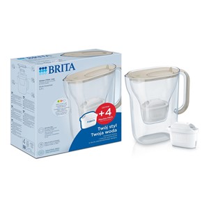 BRITA Style Essential vrč za filtriranje vode -boja pijeska + 4 Maxtra Pro Pure Performance