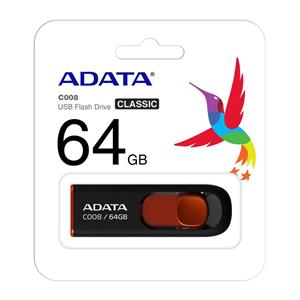 ADATA USB stick 64 GB Classic C008, USB 2.0, crno-crvena