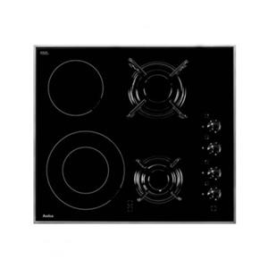 Ploča za kuhanje Amica VG 6021, staklokeramika, kombnirana 2 struja + 2 plin, crna