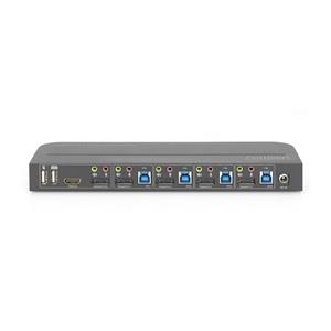 DIGITUS KVM-Switch 4-Port 4K60Hz, 4xDP in, 1xDP/HDMI out 4