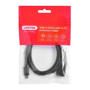 Cable adapter Unitek (C476BK-1M) USB-C (M) - USB-A (F) 10Gbps 60 W