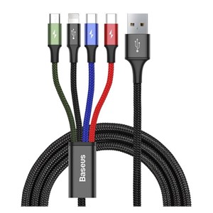 Cable USB Baseus Fast 4in1 2xUSB-C /Lightning /Micro 3.5A 1.2m (black)