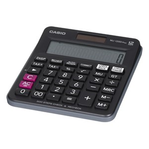 CASIO CALCULATOR OFFICE MJ-120D PLUS BLACK , 12 DIGIT DISPLAY