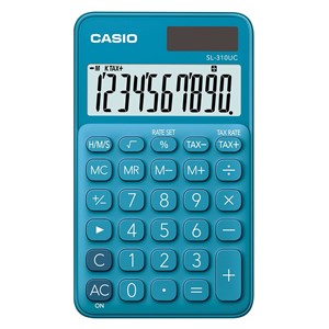 CASIO CALCULATOR POCKET SL-310UC-BU BLUE, 10 DIGITAL DISPLAY