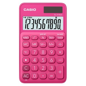 CASIO CALCULATOR POCKET SL-310UC-RD RED, 10 DIGIT DISPLAY