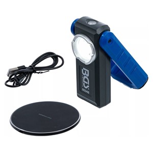 BGS Čeona COB-LED radionička svjetiljka s magnetom i kukom | preklopna | s induktivnom funkcijom punjenja