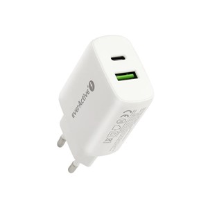 Charger 1 x USB Quick Charge 3.0, 1 x USB-C PD PPS 25W white