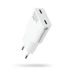 Charger 2 x USB-C Quick Charge 4+ 30W SUPER SLIM white