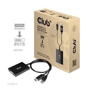 CLUB3D DisplayPort to Dual Link DVI-D HDCP OFF version Active Adapter M /F for Apple Cinema Displays