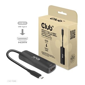 CLUB3D USB Gen2 Type-C to HDMI™ 8K60Hz or 4K120Hz HDR10+ with DSC1.2 with Power Delivery 3.0 Active Adapter M /F