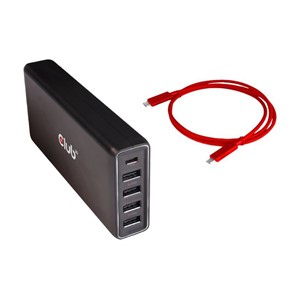 CLUB3D USB Type C 3.2 Gen1 Triple Display Dynamic PD Charging Dock 100W PD Power charger