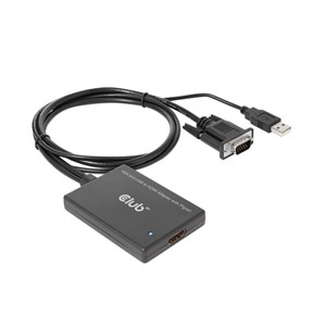 CLUB3D VGA and USB Type-A to HDMI Adapter with Pigtail M /F 0.6m /1.97ft 28AWG