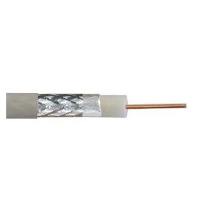 Coaxial cable DIGITUS RG-6, 75 Ohm, shield (2x foil + 77% braid), Eca, PVC, 100m, white