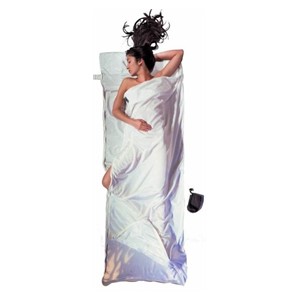 Cocoon TravelSheet Coupler Silk /Cotton Sleeping Bag Liner with Two-Way Zipper, Natural