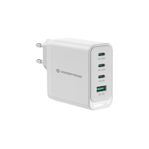 Conceptronic ALTHEA22W100 4-Port 100W GaN USB PD Charger, USB-C x 3, USB-A x 1, QC 3.0, PPS, PD 3.0