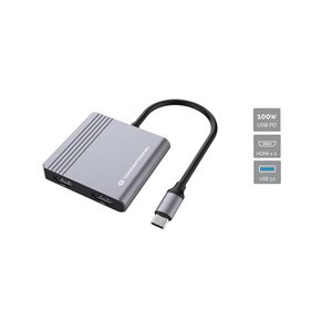 Conceptronic DONN13G laptop dock /port replicator Wired USB 3.2 Gen 1 (3.1 Gen 1) Type-C Grey